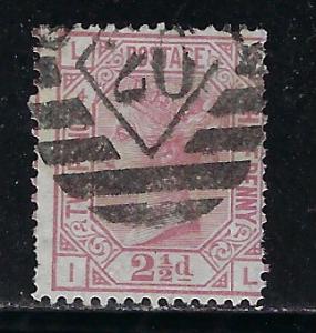 Great Britain Scott # 67, used, plate # 4/IL