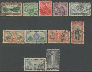 NEW ZEALAND Sc#247-257 1946 Peace Issue Complete Set Used