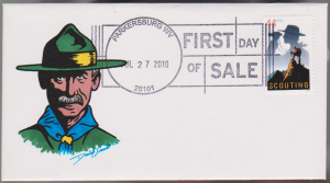 2010 BOY Scouting Stamp RARE First Day of SALE HP FDC J-006