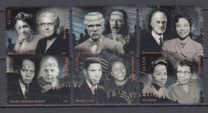 ​(G) USA Sc#4384a-f Civil Rights Pioneers Full Set Used (out of paper & gum)