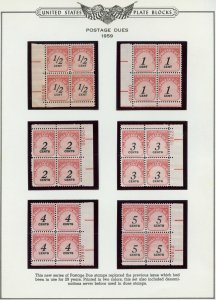 US Scott J88-104  Postage Due Plate Blocks of icluding Scarce J88 Mint NH