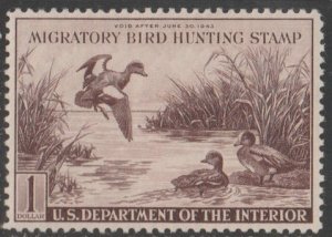 U.S. Scott Scott #RW9 Duck Stamp - Mint Single