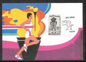 Just Fun Cover #2089 JUDO STATION AUG/4/1984 Maximum Card USPS Cachet (my4957)