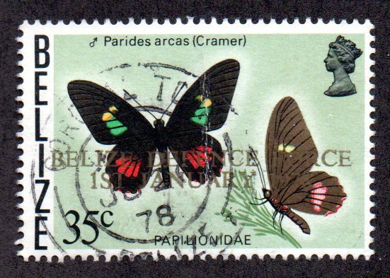 BELIZE 355a USED SCV $6.25 BIN $2.50 BUTTERFLIES