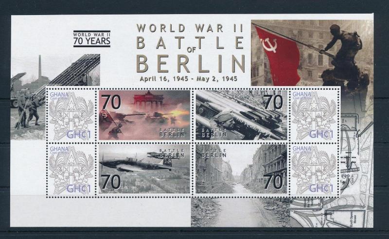 [81152] Ghana 2009 Second World war Battle of Berlin Sheet MNH