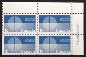 Canada 513i Plate Block UR VF MNH