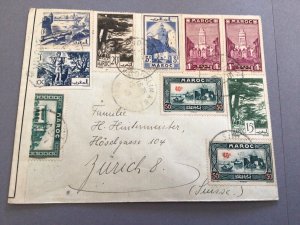 Morocco 1935 military censor to Switzerland Zurich  postal cover Ref 62577 