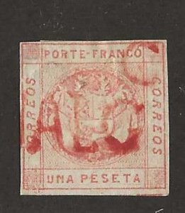 Peru Sc #10b  1p rose  used VF