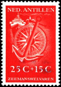 Netherlands Antilles #B15-B19, Complete Set(5), 1952, Hinged, Damaged