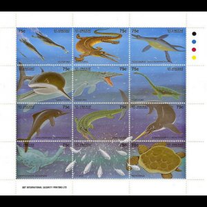 ST.VINCENT 1994 - Scott# 2048 Sheet-Dinosaurs NH