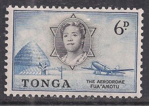 Tonga 1953 QE2 6d Aerodrome MM SG 108 ( E1264 )