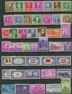 U.S.  Oldies Unused all different, mixed condition, mostly mint hinged