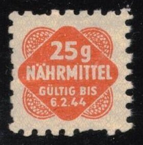 OLD 1944 SMALL LABEL 25g, FOOD VALID UNTIL 6.2.44, MEMORABILIA, CINDERELLA