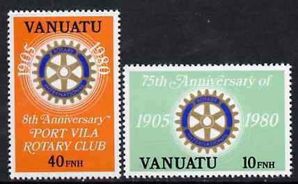 VANUATU - 1980 - Rotary, 75th Anniv, English - Perf 2v Set - Mint Never Hinged