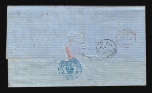 Puerto Rico 1868 British PO Stampless Cover to London - Z17317