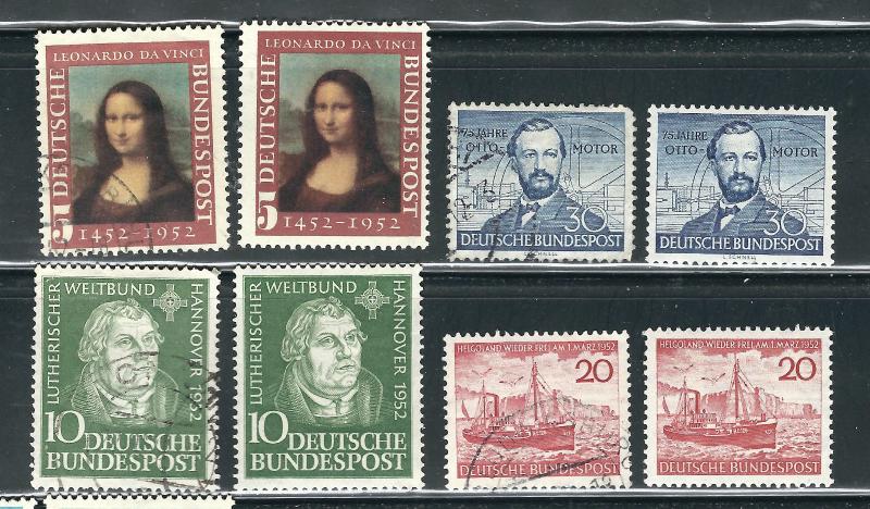 Germany 1951-52 Singles Scott #686-91 & #693 CLH, #687-690 Mint,#702-21 CLH Set