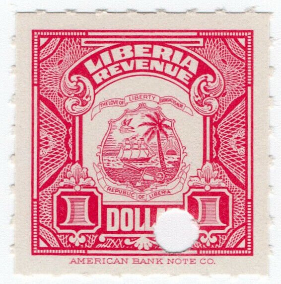 (I.B) Liberia Revenue : Duty Stamp $1 (ABN Specimen)