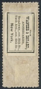 US #R50c 1862-71 25c Warehouse - SEE REVERSE Apothecary! cv$45.00 *Bay Stamps*