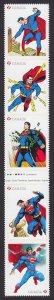 NEVER FOLDED = SUPERMAN = DIE CUT Strip of 5 = Comic Book Canada 2013 #2683i MNH