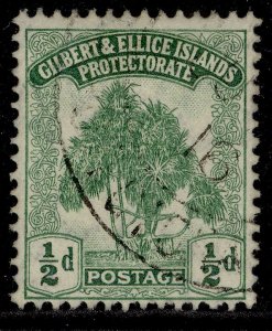 GILBERT AND ELLICE ISLANDS GV SG8, ½d green, FINE USED. Cat £26.