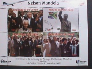 ​CONGO-2013-FAMOUS PERSON-NELSON MANDELA -CTO S/S VF WE SHIP TO WORLD WIDE.