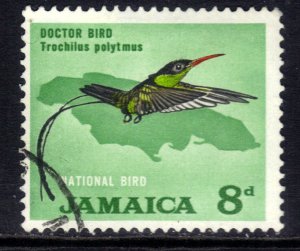 Jamaica 1964 QE2 8d Streamertail Bird Used SG 224 ( G1076 )