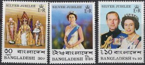 Bangladesh 123-25 MNH 1977 QEII Silver Jubilee (102)(ad4375)