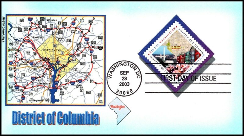 Scott 3813 37 Cents District Of Columbia Therome Color FDC 17 Of 32