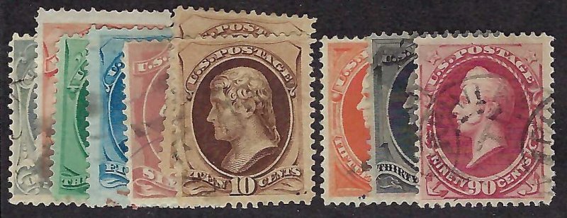 US Scott #182-191 complete set Used F-VF