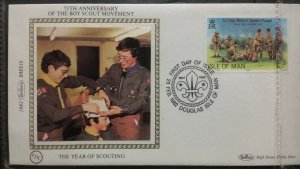 1982 Isle Of Man IOM Anni of Boy Scout Movement Benham FDC BMS1a-e Douglas   