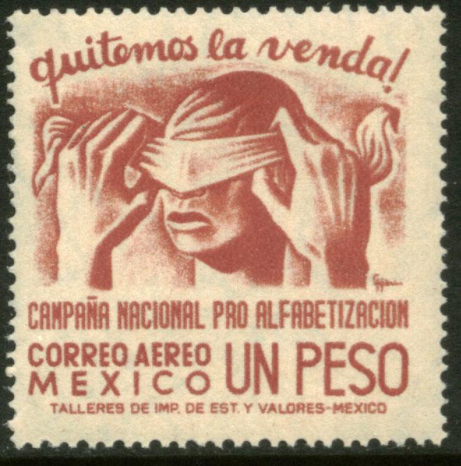 MEXICO C154, $1Peso Blindfold, Literacy Campaign Mint, MINT, NH.F-VF