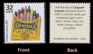 US 3182d Celebrate the Century 1900s Crayola Crayons 1903 32c single MNH 1998