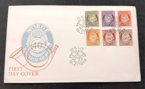 D)1978, NORWAY, FIRST DAY COVER, ISSUE, POSTAL HORN, FIGURES SERIES, FDC