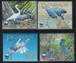 Penrhyn # 468-471, WWF - Pacific Reef Egret, NH, 1/2 Cat.