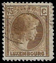 Luxembourg #175 Used VLH; 75c Grand Duchess Charlotte (1927)