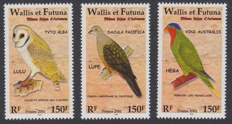 Wallis and Futuna Birds 3v SG#790-792 SC#544 a-c MI#807-809