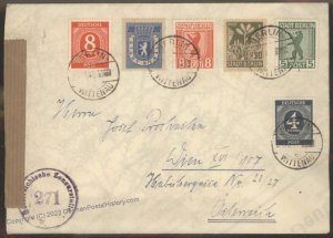 Germany 1946 SBZ Soviet Zone Cover Foreign to Austria Censored Berlin Vie 107819