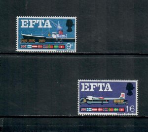 G.B 1967 COMMEMORATIVE SET E.F.T.A.  ISSUE MINT HINGED 101120