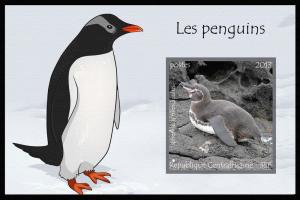 CENTRAFRICAINE SHEET IMPERF PENGUINS BIRDS