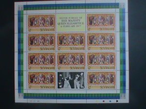 ​ST. VINCENT-1977 SC#494- SILVER JUBILEE OF QUEEN ELIZABETH II- MNH SHEET-VF