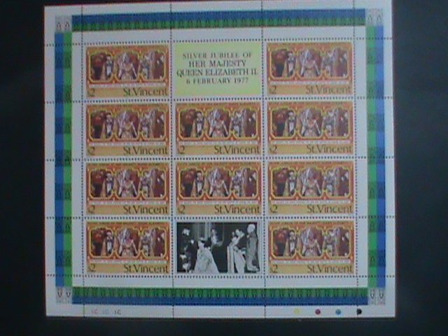 ​ST. VINCENT-1977 SC#494- SILVER JUBILEE OF QUEEN ELIZABETH II- MNH SHEET-VF