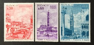 Monaco 1972 #833-5, UNESCO, MNH.