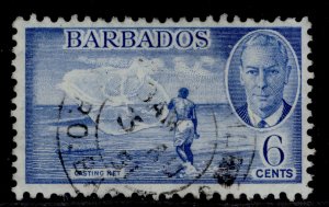 BARBADOS GVI SG275, 6c light blue, FINE USED.