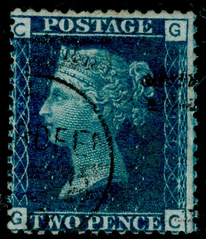 SG47, 2d dp blue PLATE 13, FINE USED, CDS. Cat £30. GG