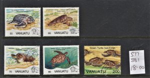 STAMP STATION PERTH Vanuatu #577-581 Turtles CTO CV$20.00