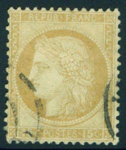 FRANCE Scott 61 15c 1874 Ceres Bordeaux issue, large #