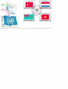 UN New York 325 to 328 FDC singles MNH, Flag series