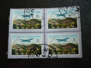 Stamps - Macau - Scott# C19 - Used Block of 4 Stamps