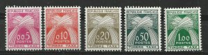 France # J93-97  Postage Dues     (5)    Mint NH