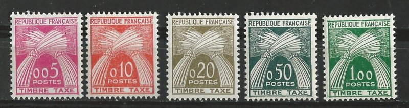 France # J93-97  Postage Dues     (5)    Mint NH